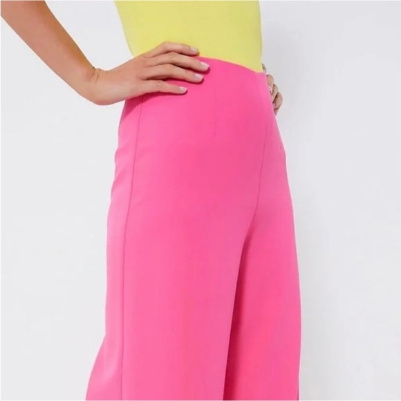 Tuckernuck Pomander Place High Rise Hot Pink Wide Leg Pants New Size XS - Picture 3 of 10